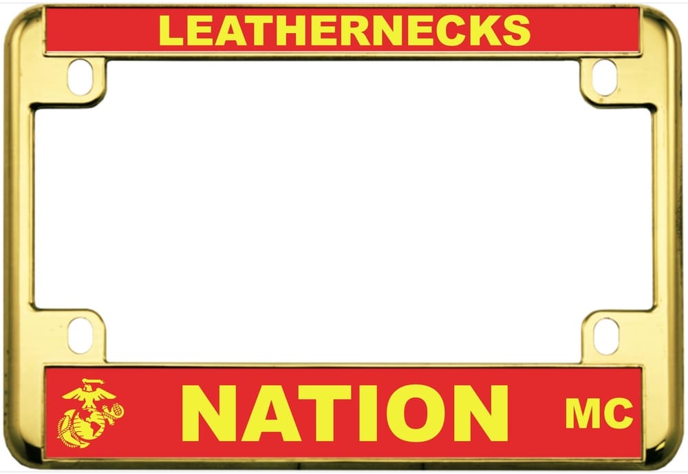 LEATHERNECKS - Metal Motorcycle License Plate Frame